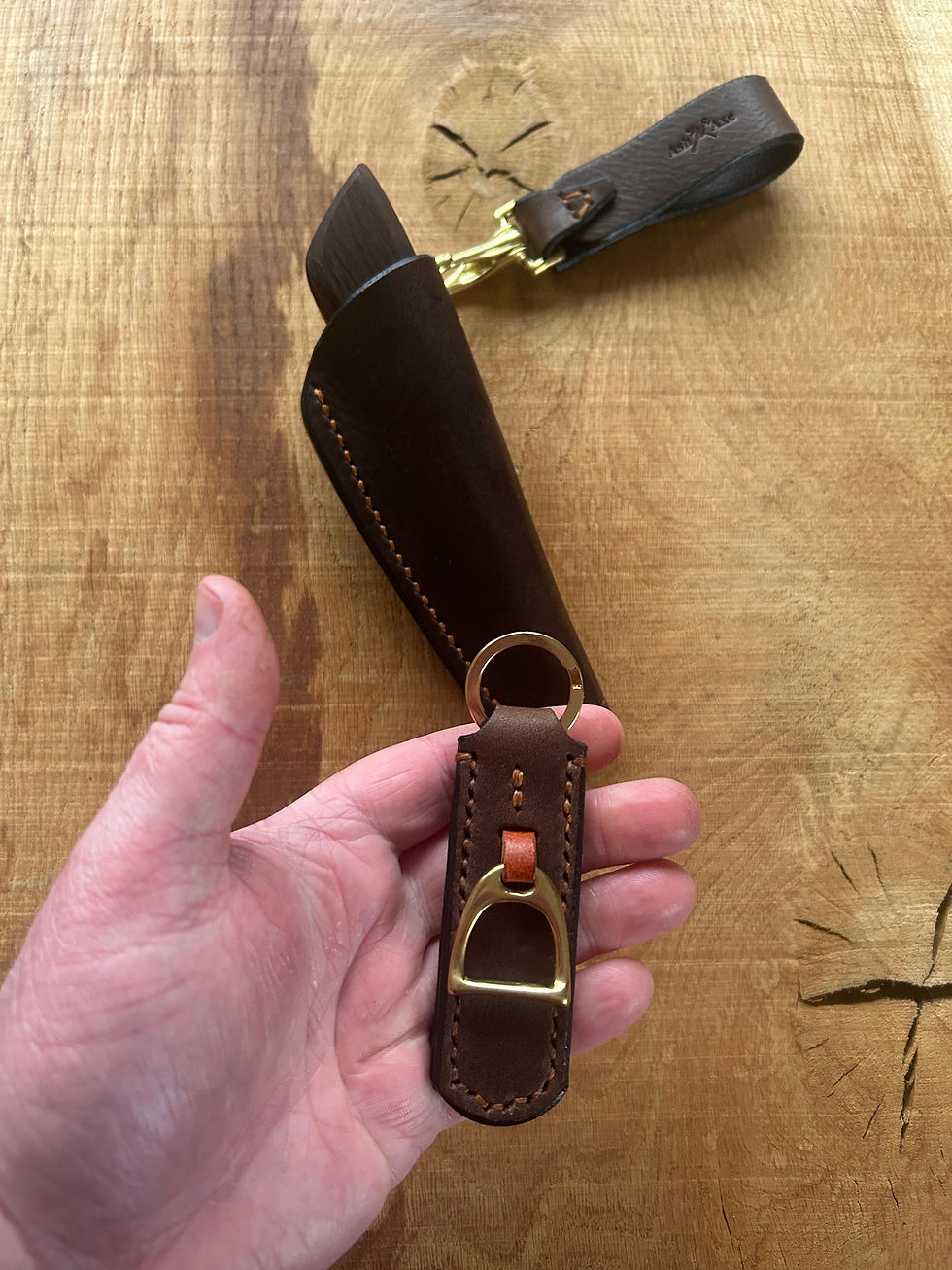Thumbnail: Brass stirrup keyring