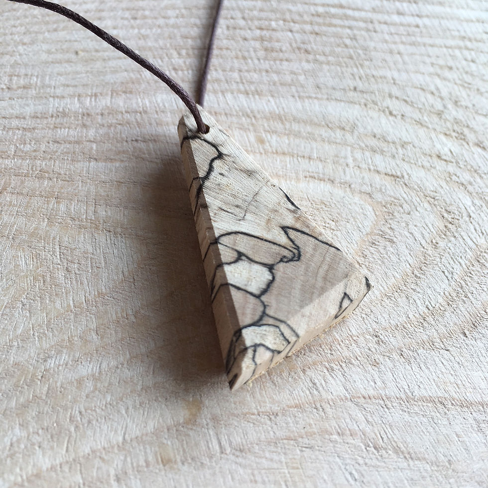 Spalted Beech Handcrafted Angle Pendant
