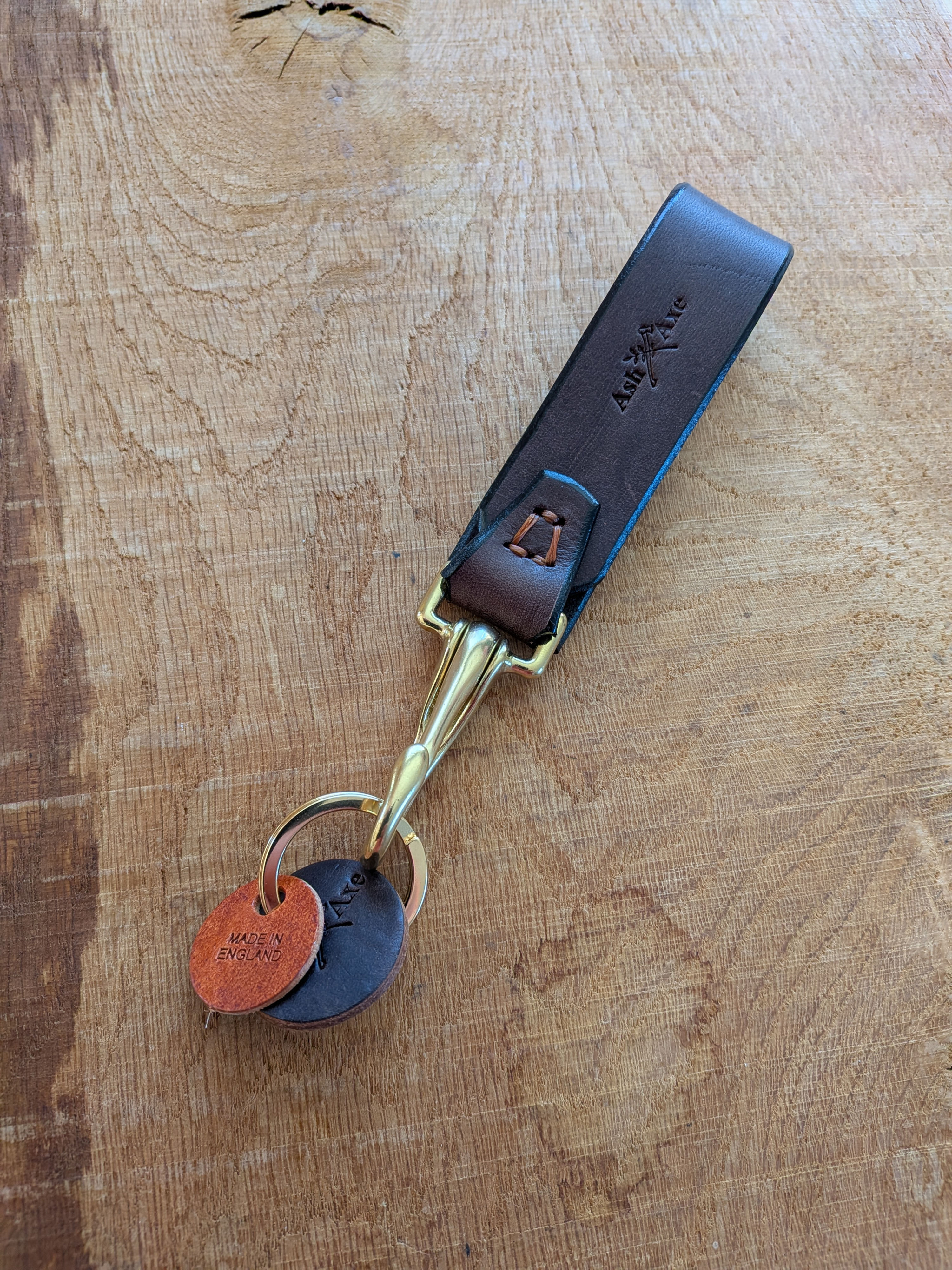 Leather & brass key holder
