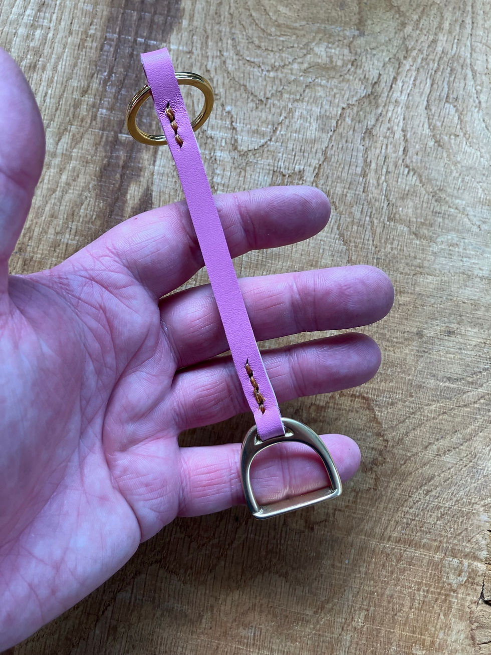 Thumbnail: Brass stirrup keychain