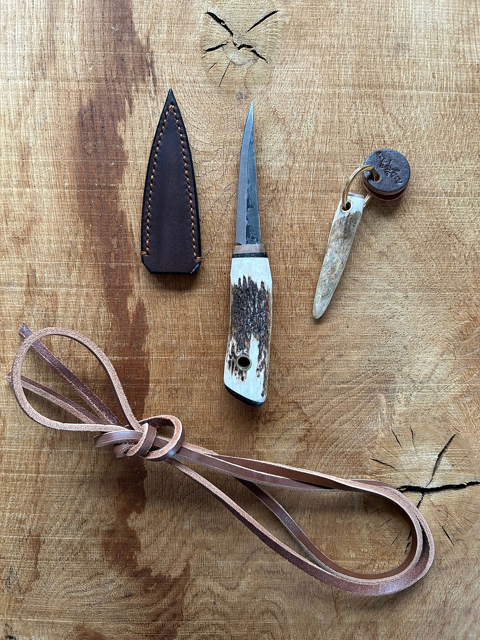 88mm red deer antler carver