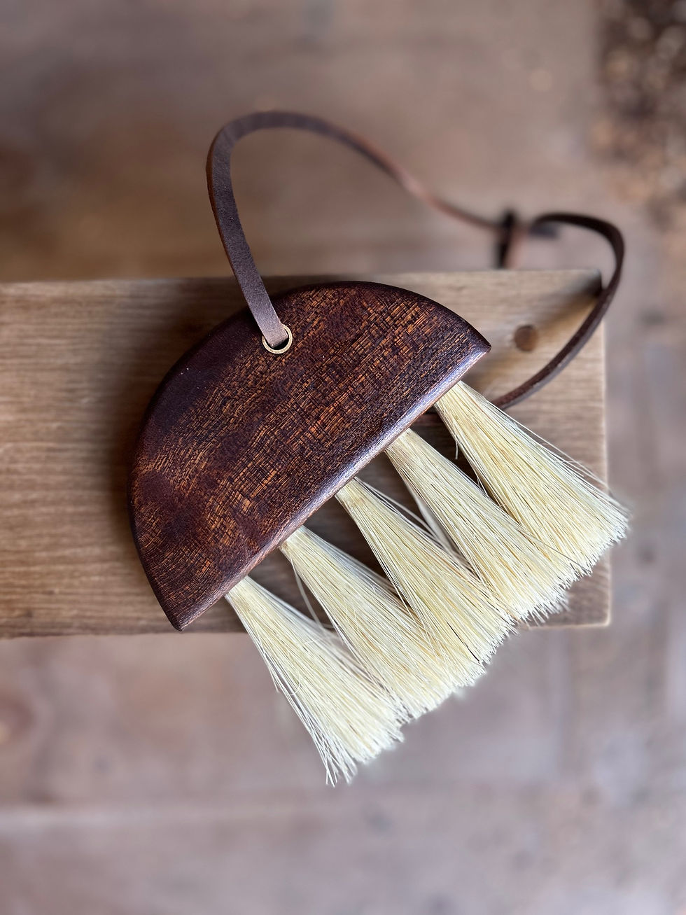 Thumbnail: HANDCRAFTED WOOD TABLE BRUSH