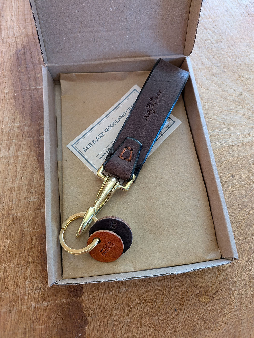 Thumbnail: Leather & brass key holder