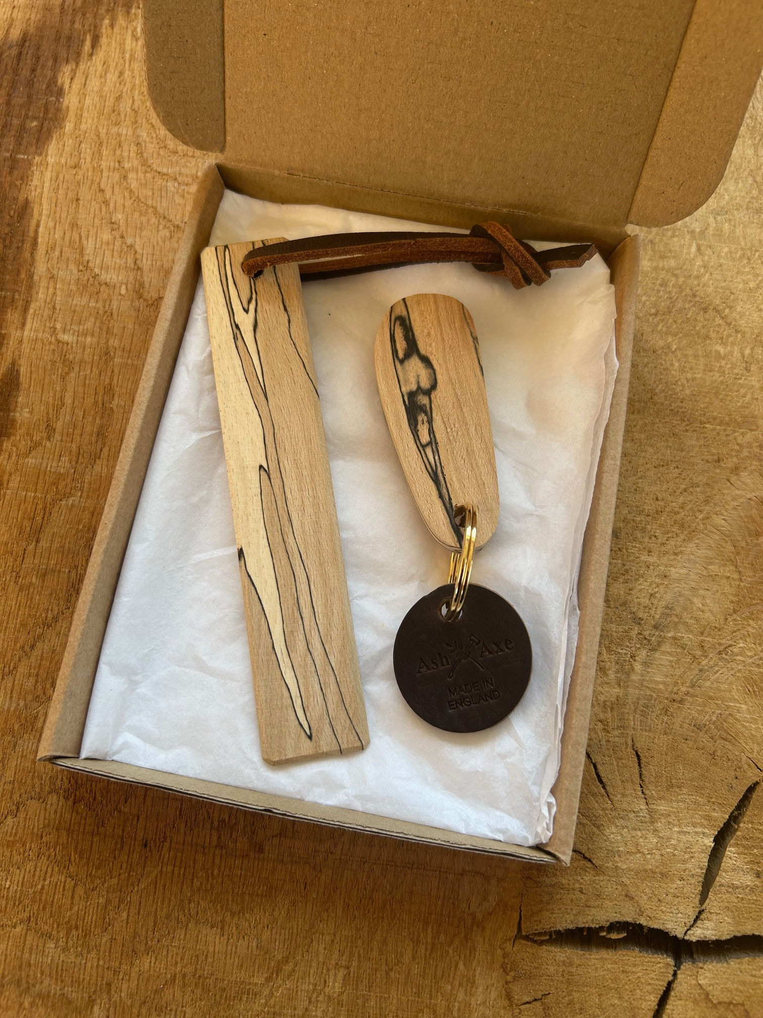 Spalted beech bookmark set