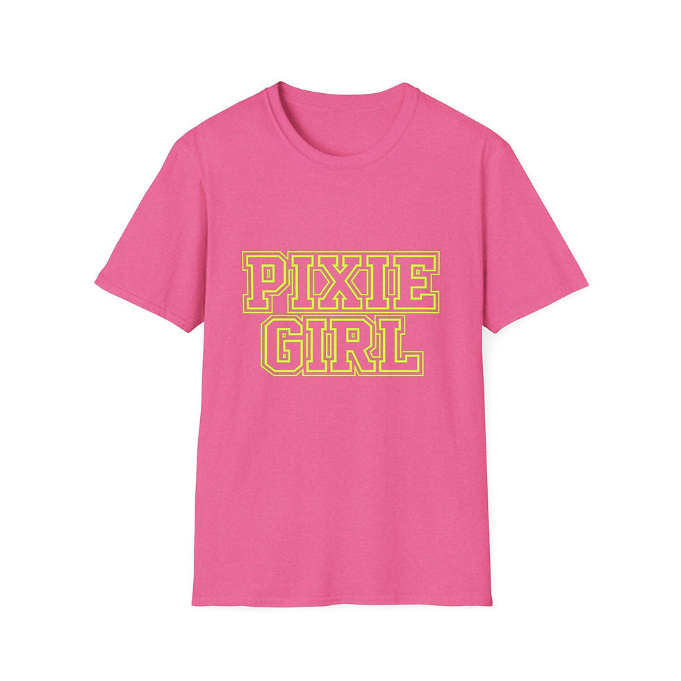 Thumbnail: T-Shirt — 'PIXIE GIRL' Neon Campus Graphic Tee