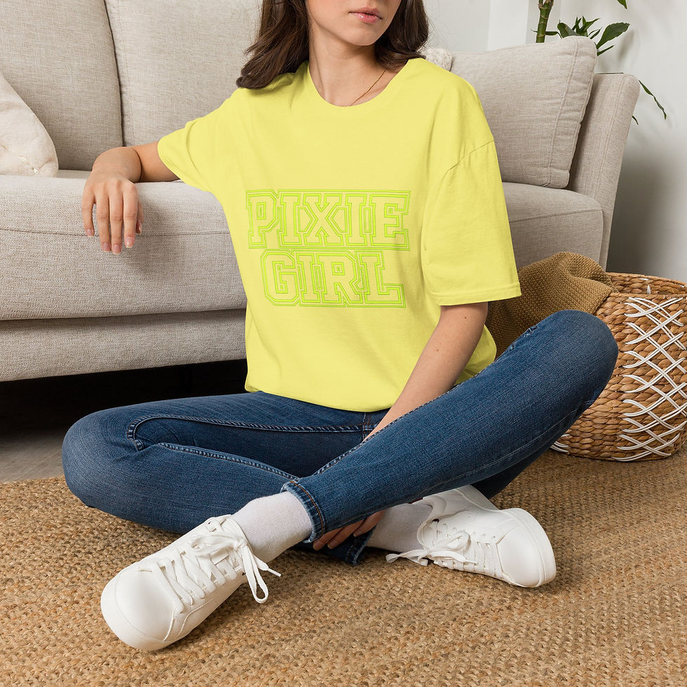 Thumbnail: T-Shirt — 'PIXIE GIRL' Neon Campus Graphic Tee