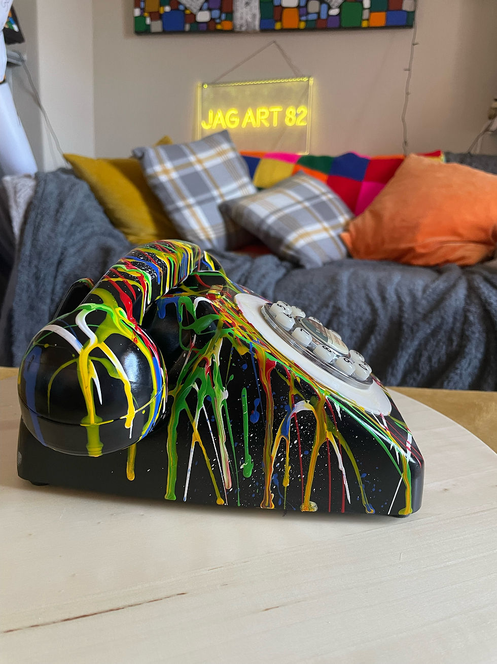 Thumbnail: Jackson Pollock Inspired Telephone Art