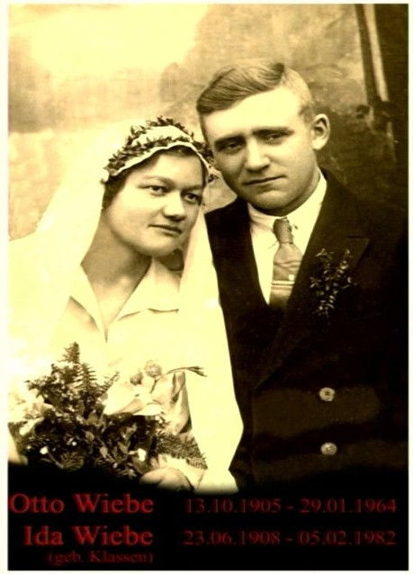 Heirat von Otto und Ida Wiebe