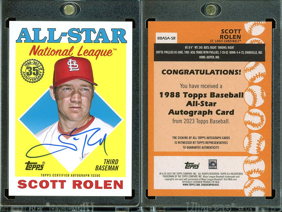 2023 Topps Update - 1988 Topps Baseball All-Star Autographs #88ASA-SR - Scott Rolen