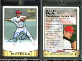 1998 Bowman - Certified Gold Autographs #17 - Scott Rolen