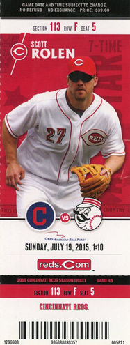July 19, 2015 Cincinnati Reds vs Cleveland Indians - Scott Rolen