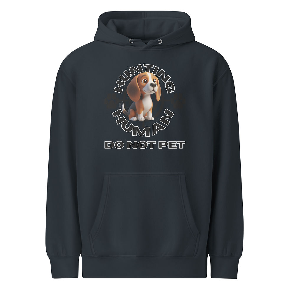 Thumbnail: Beagle Hunting Human mid-weight hoodie