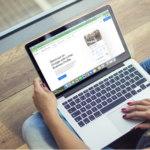 Person on laptop using Google Business Profile