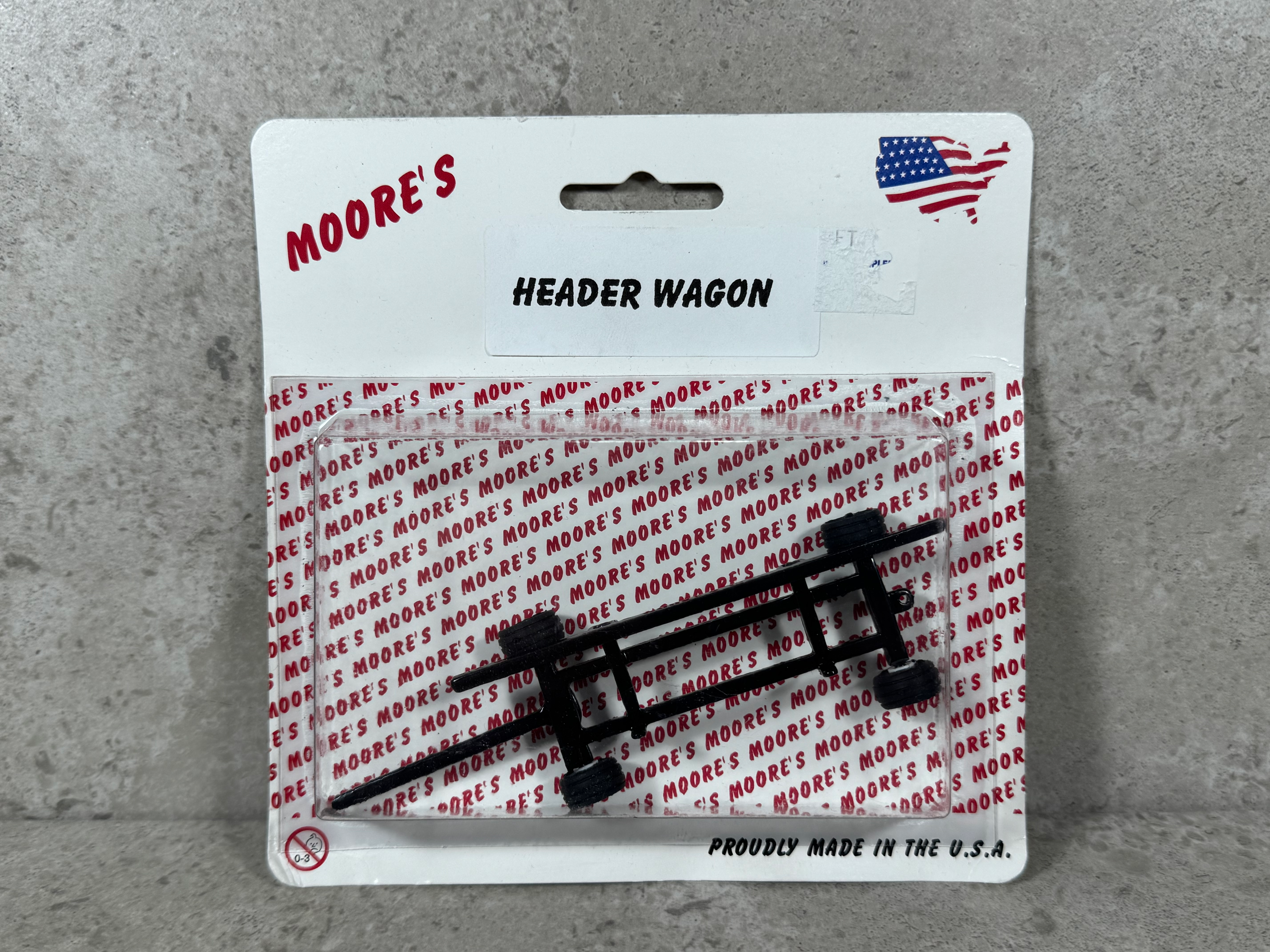 1/64 Moore’s Farm Toys Header Wagon Black (8 Row Head)