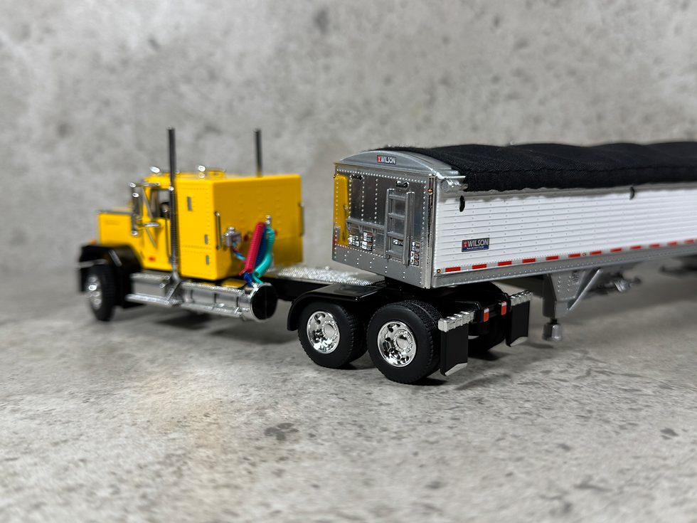 Thumbnail: 1/64 GMC General w/ Wilson Grain Trailer Yellow/White