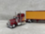 Thumbnail: 1/64 Kenworth W900L w/ Utility Van Trailer Burgundy/Tan