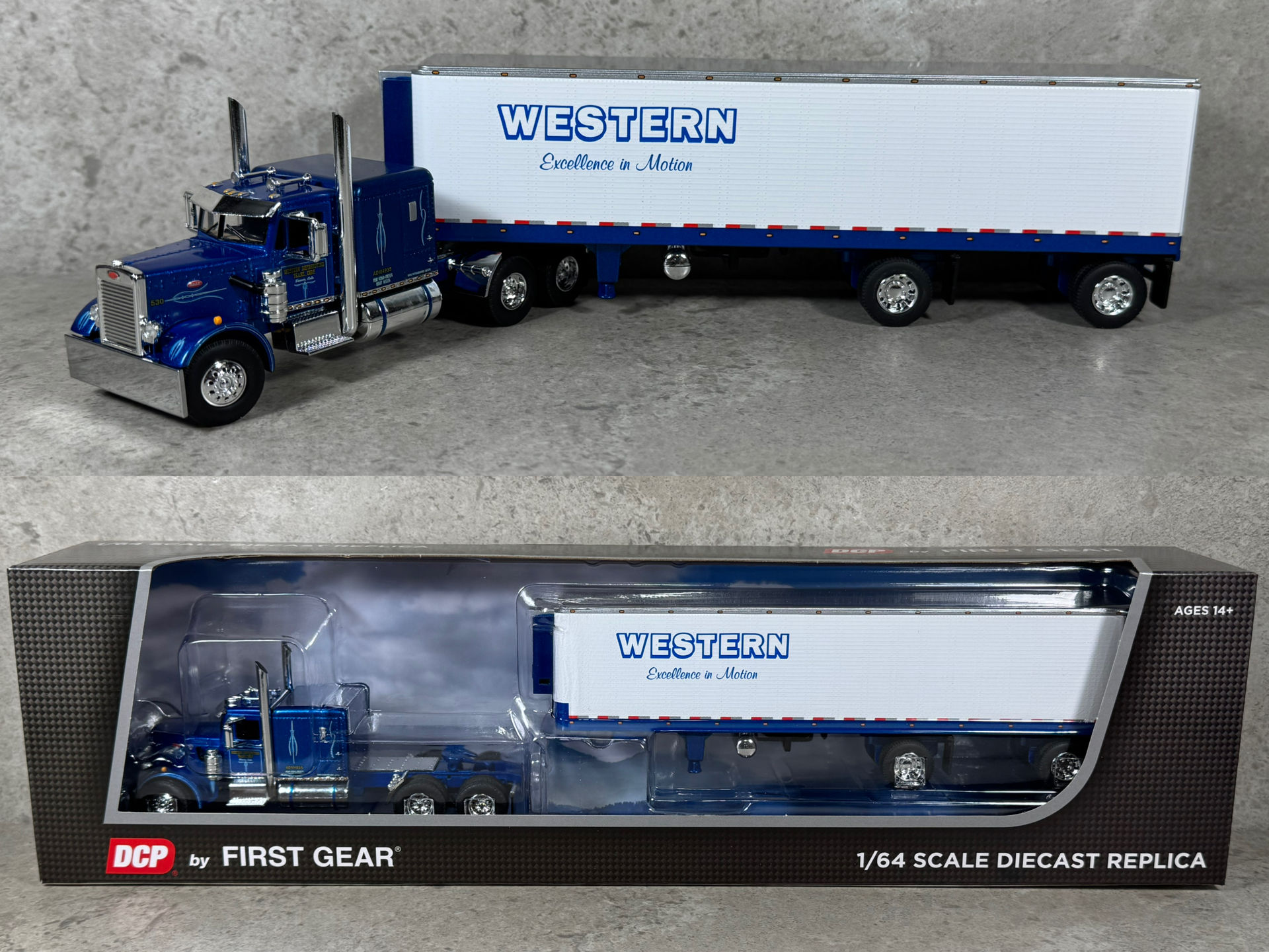 1/64 Peterbilt 351 w/ Reefer Trailer Western Distributing