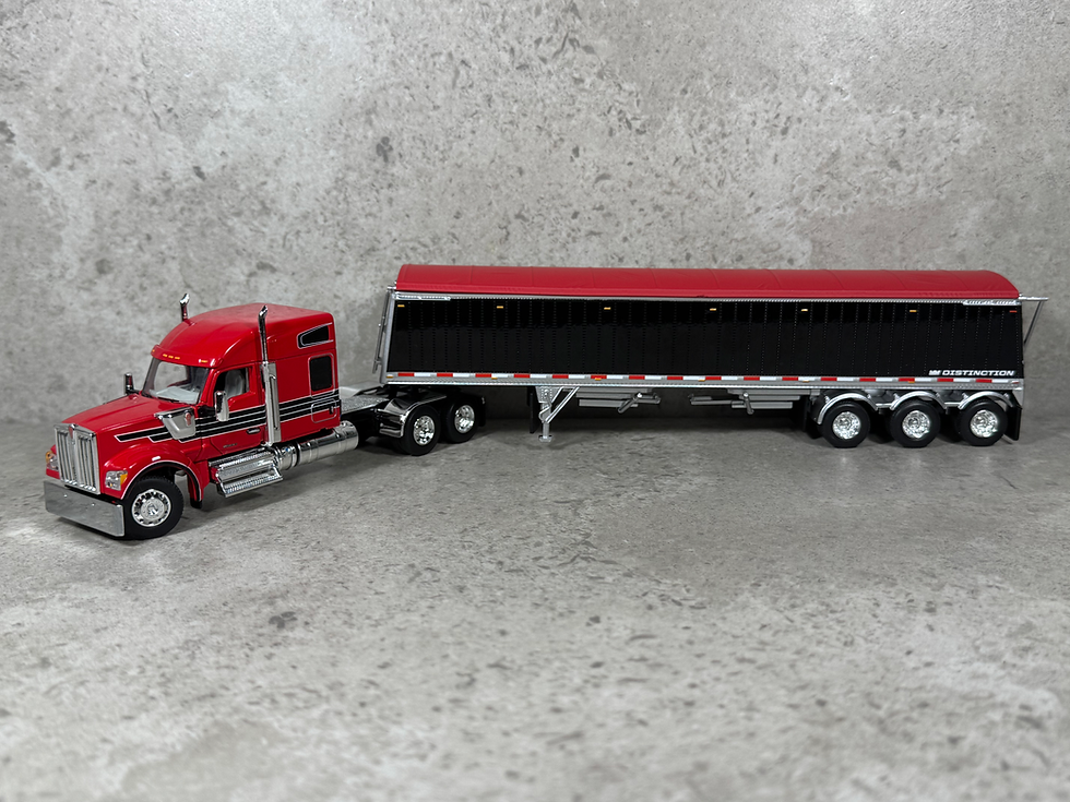 Thumbnail: 1/64 Kenworth W990 w/ Distiction Lode King Grain Trailer Red/Black