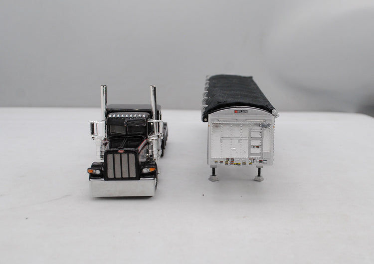 Thumbnail: 1/64 Peterbilt 389 w/ Wilson Triple Axle Grain Trailer-Black/Red/Gray