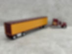 Thumbnail: 1/64 Kenworth W900L w/ Utility Van Trailer Burgundy/Tan