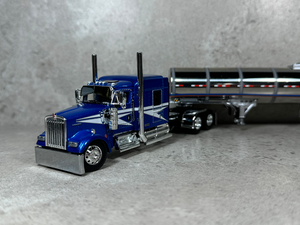 Thumbnail: 1/64 Kenworth W900L w/ Brenner Tanker Blue/Silver