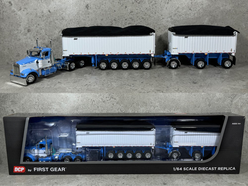 1/64 Kenworth W900 w/ East Michigan 31' & 20' End Dump Trailers