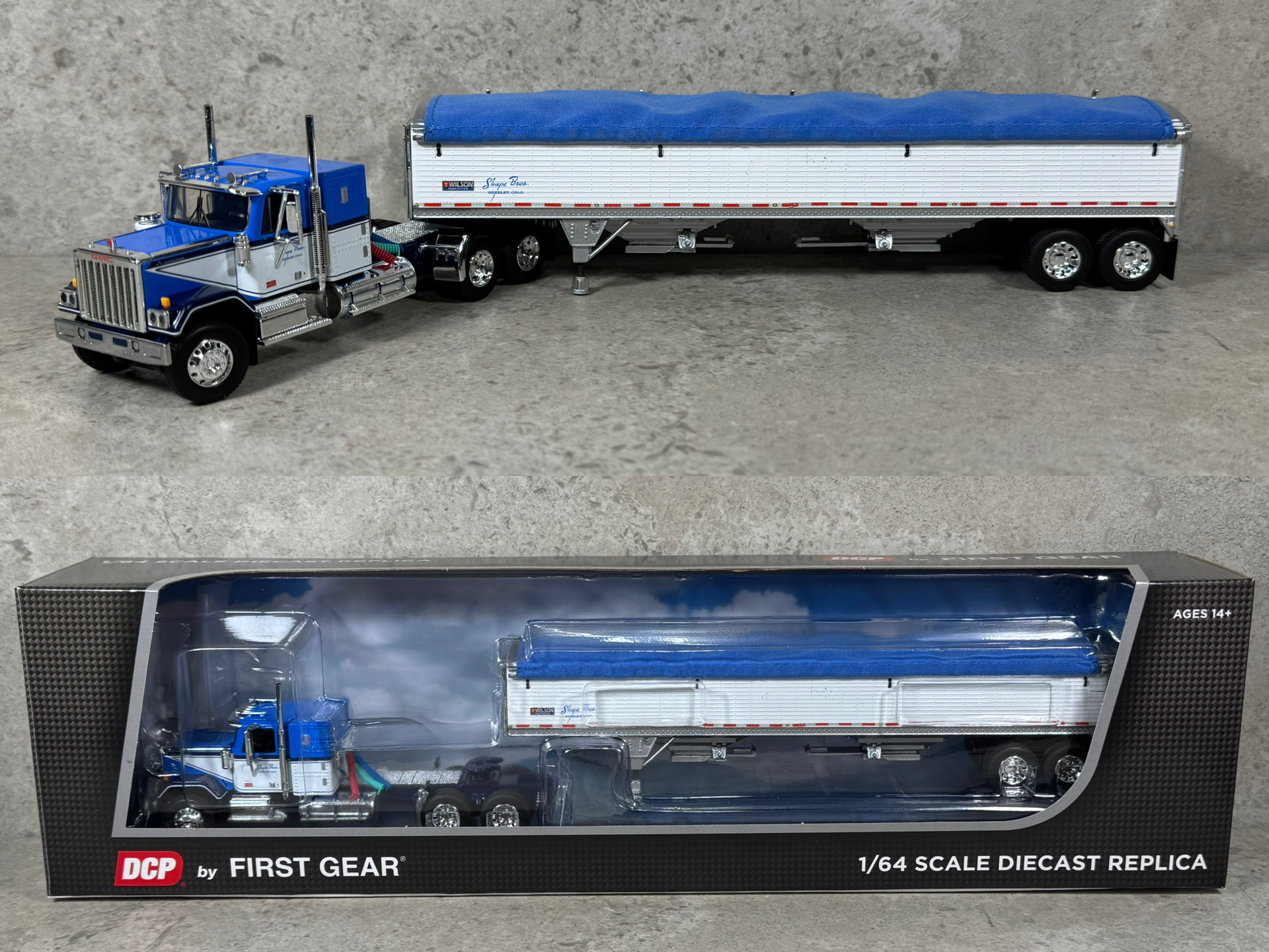 1/64 GMC General w/ Wilson Grain Trailer Shupe Brothers Trucking