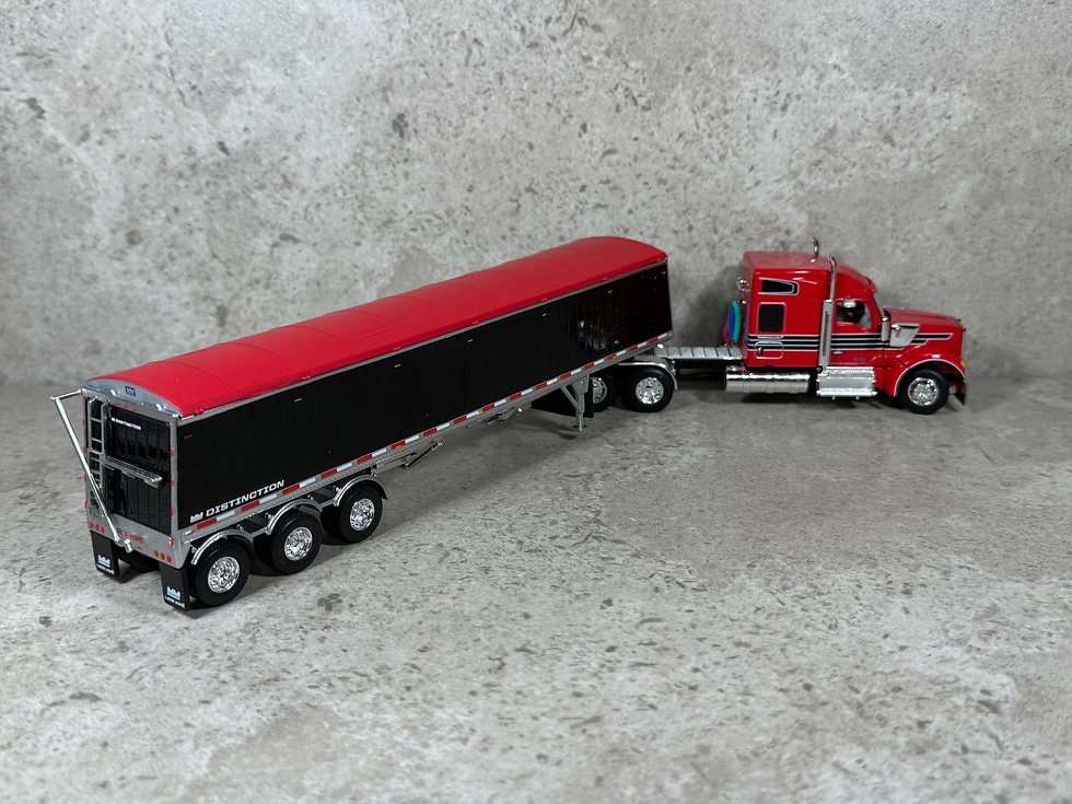 Thumbnail: 1/64 Kenworth W990 w/ Distiction Lode King Grain Trailer Red/Black