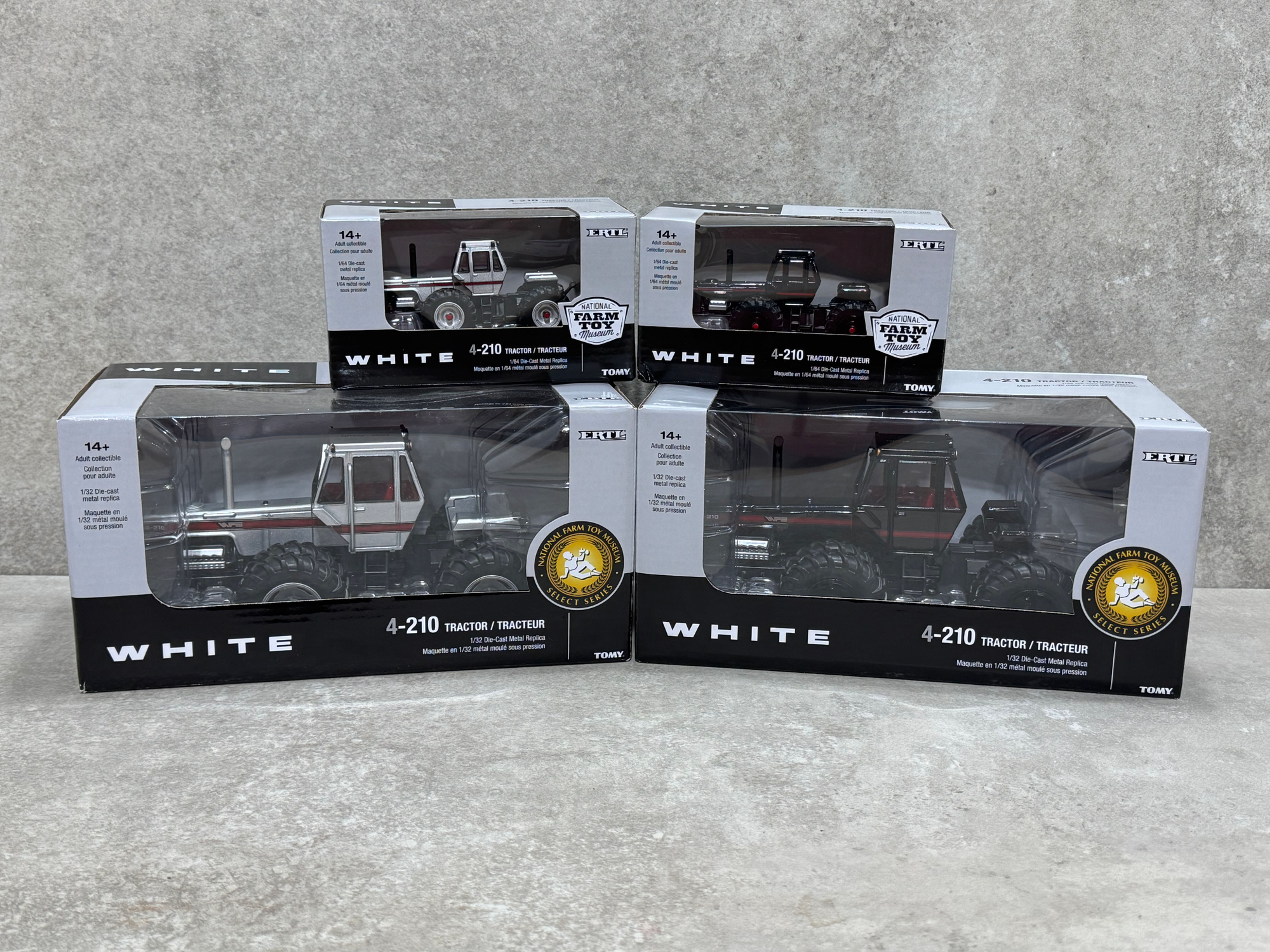 1/64 & 1/32 White 4-210 2024 National Farm Toy Museum Set