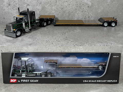 1/64 Peterbilt 379 w/ Fontaine Renegade Lowboy Gray/Black/Lime