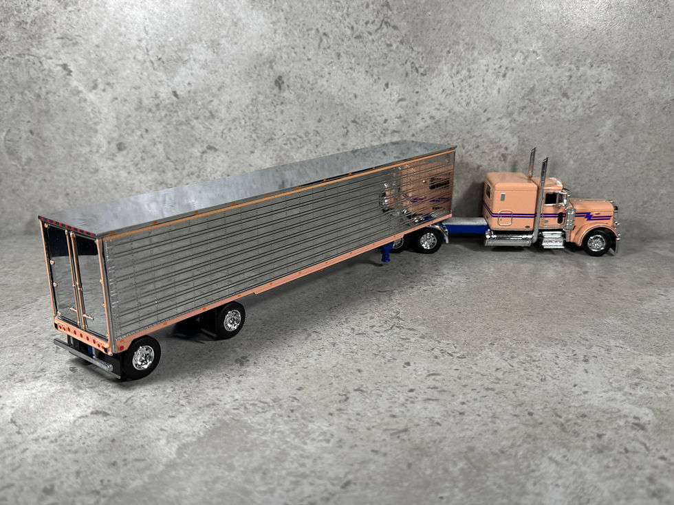 Thumbnail: 1/64 Peterbilt 379 w/ Utility Reefer Trailer Peach/Chrome