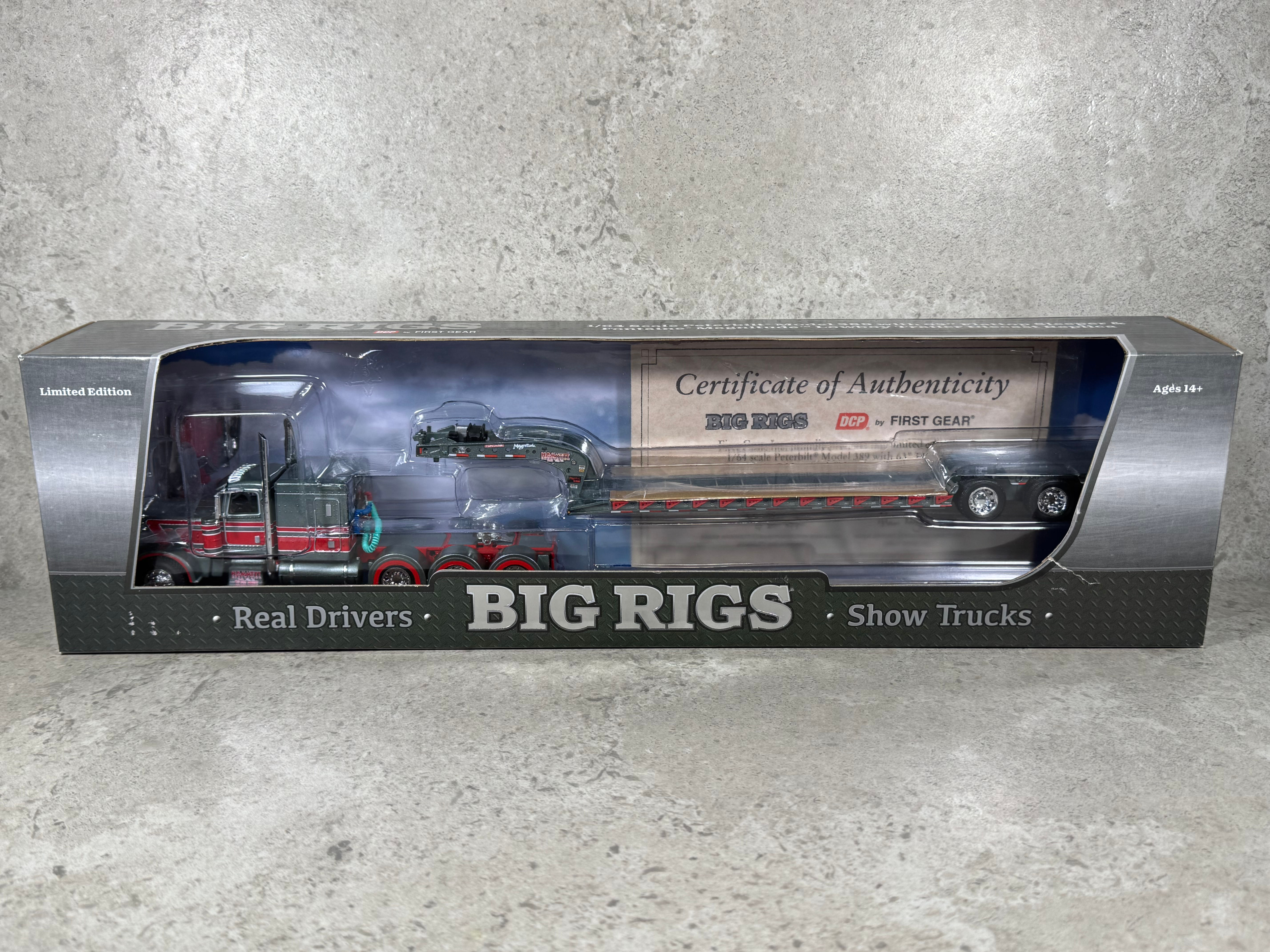 1/64 Peterbilt 389 w/ Fontaine Magnitude Lowboy Hammett Excavating