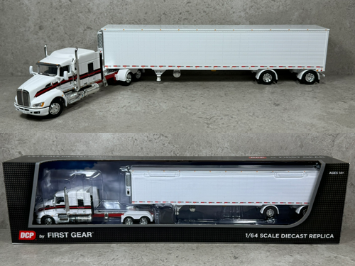 1/64 Kenworth T660 w/ Utility Reefer Trailer White/Red | FarmToys4You