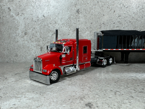 1/64 Kenworth W900L w/ MAC Coal End Dump Red/Chrome | FarmToys4You