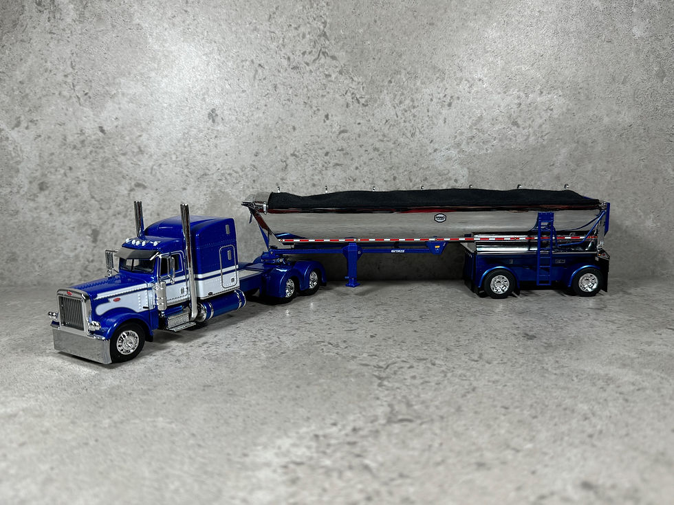 Thumbnail: 1/64 Peterbilt 389 w/ MAC Round End Dump Blue/Chrome