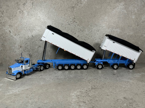 1/64 Kenworth W900 w/ East Michigan 31' & 20' End Dump Trailers