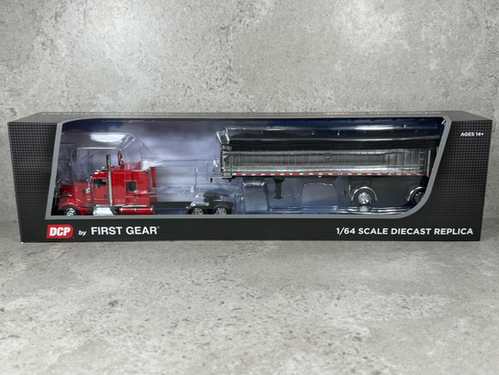 1/64 Kenworth W900L w/ MAC Coal End Dump Red/Chrome | FarmToys4You