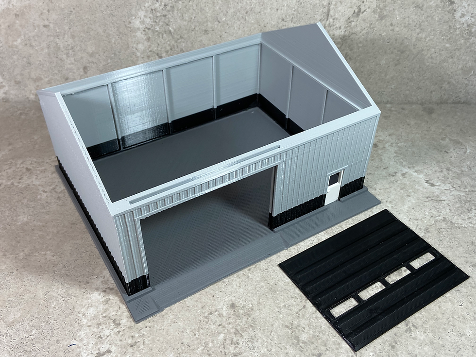 Thumbnail: 1/64 3D Printed Small Shop-Gray/Black