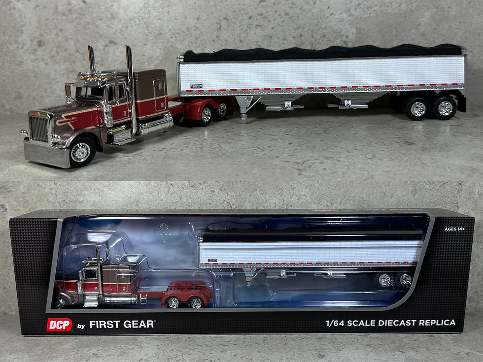 Thumbnail: 1/64 Peterbilt 389 w/ Wilson High Sided Grain Trailer Brown/White