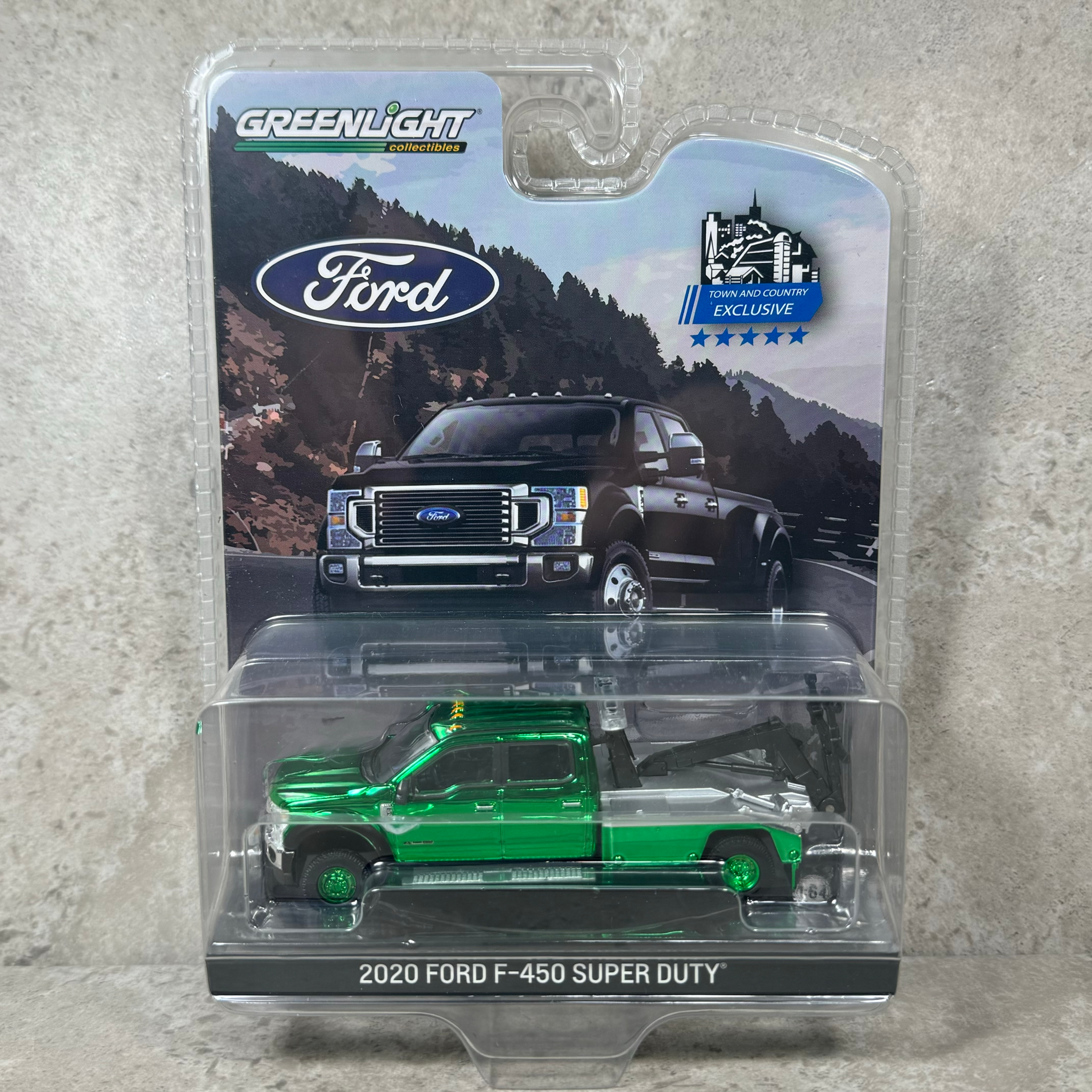 1/64 Ford F-450 Wrecker Bed Truck Agate Black Green Chrome Chase Unit