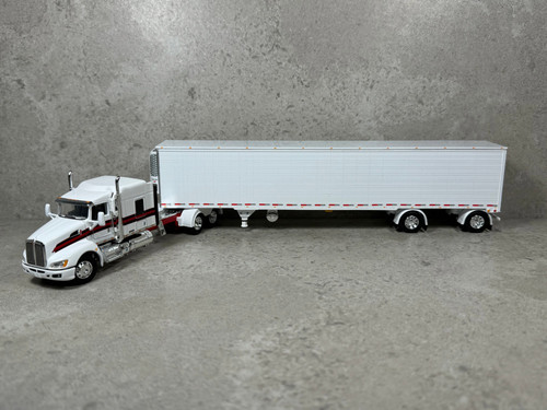 1/64 Kenworth T660 w/ Utility Reefer Trailer White/Red | FarmToys4You