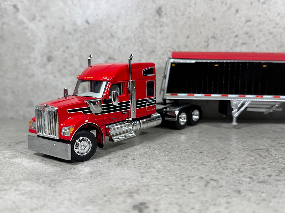 Thumbnail: 1/64 Kenworth W990 w/ Distiction Lode King Grain Trailer Red/Black