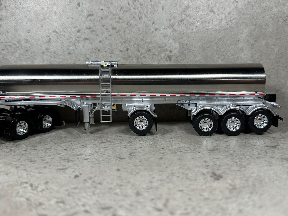 Thumbnail: 1/64 Peterbilt 379 w/ Quad Axle Walker Milk Tanker Black/Orange 