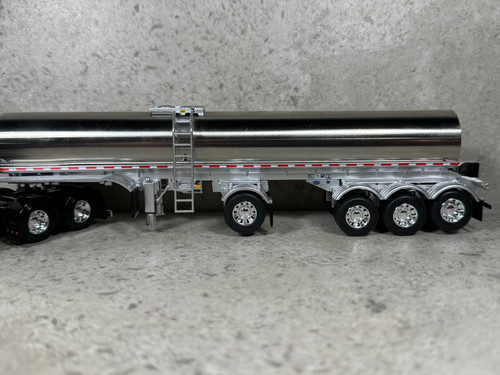 1/64 Peterbilt 379 w/ Quad Axle Walker Milk Tanker Black/Orange
