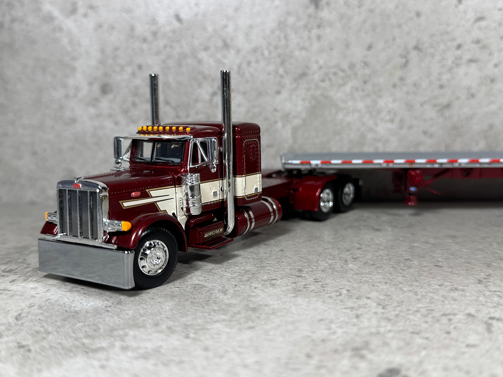 Thumbnail: 1/64 Peterbilt 379 w/ Wilson Flatbed Trailer Wagner Express