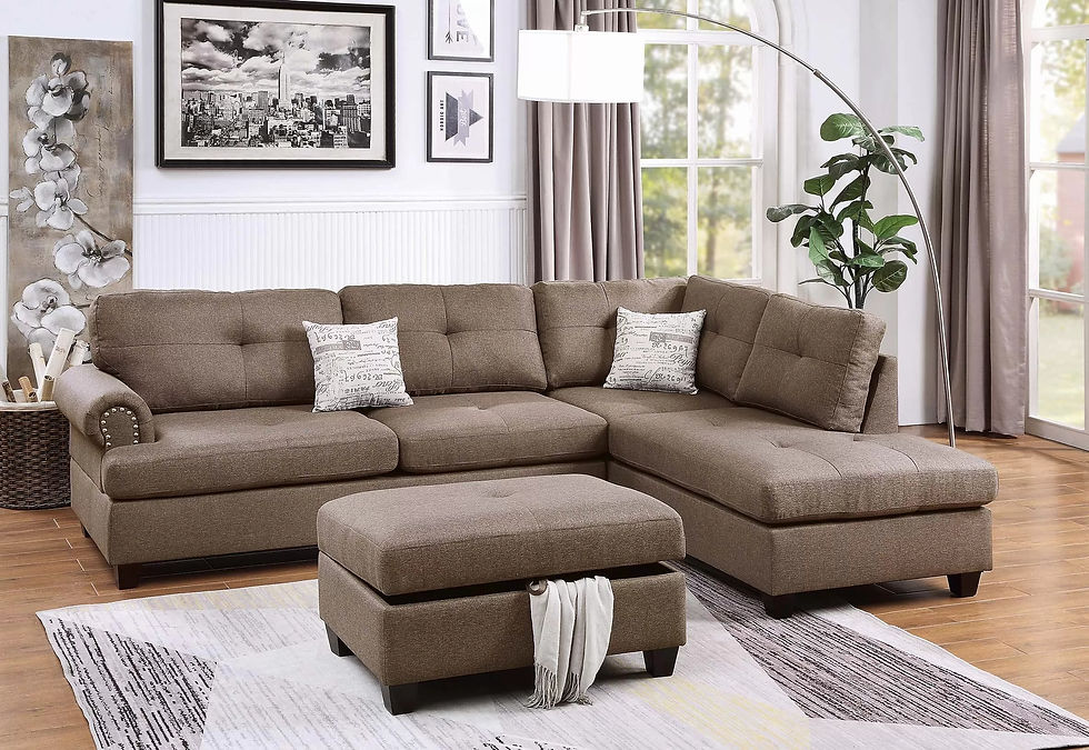 Thumbnail: Mocha 3-Piece Sectional Set — F6416