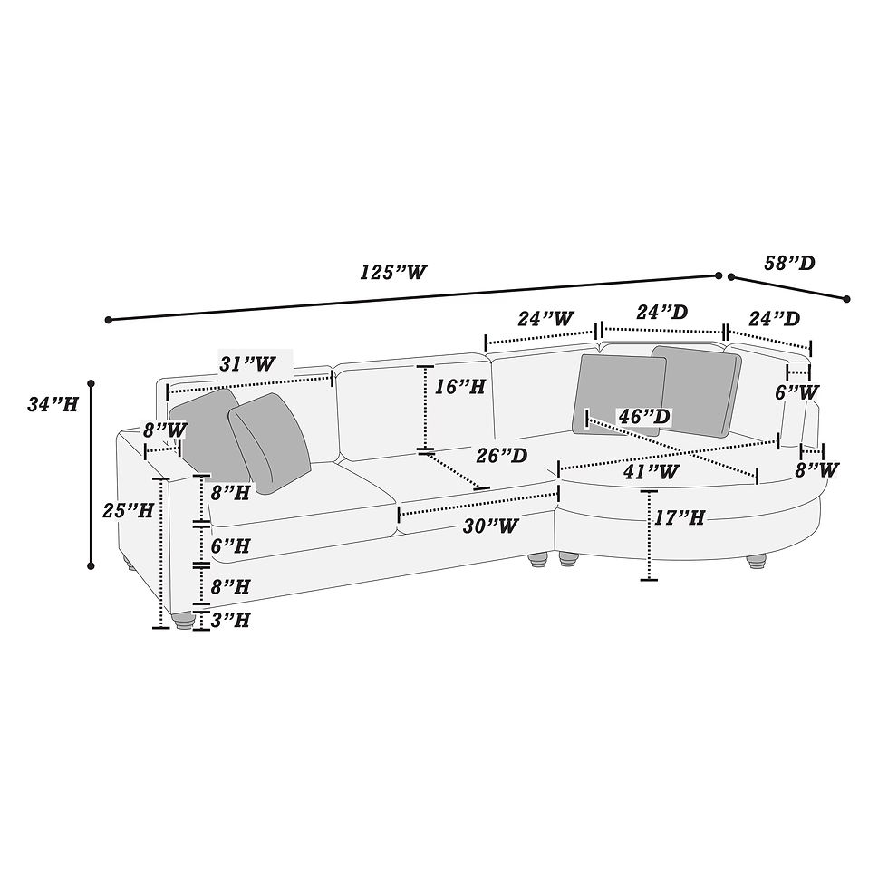 Thumbnail: Dark Gray 2-Piece Sectional Set XL — F8457
