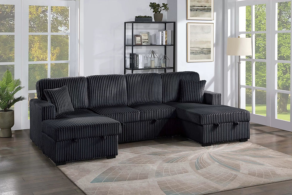 Thumbnail: F8557 Smoke 3-Piece Convertible Sectional