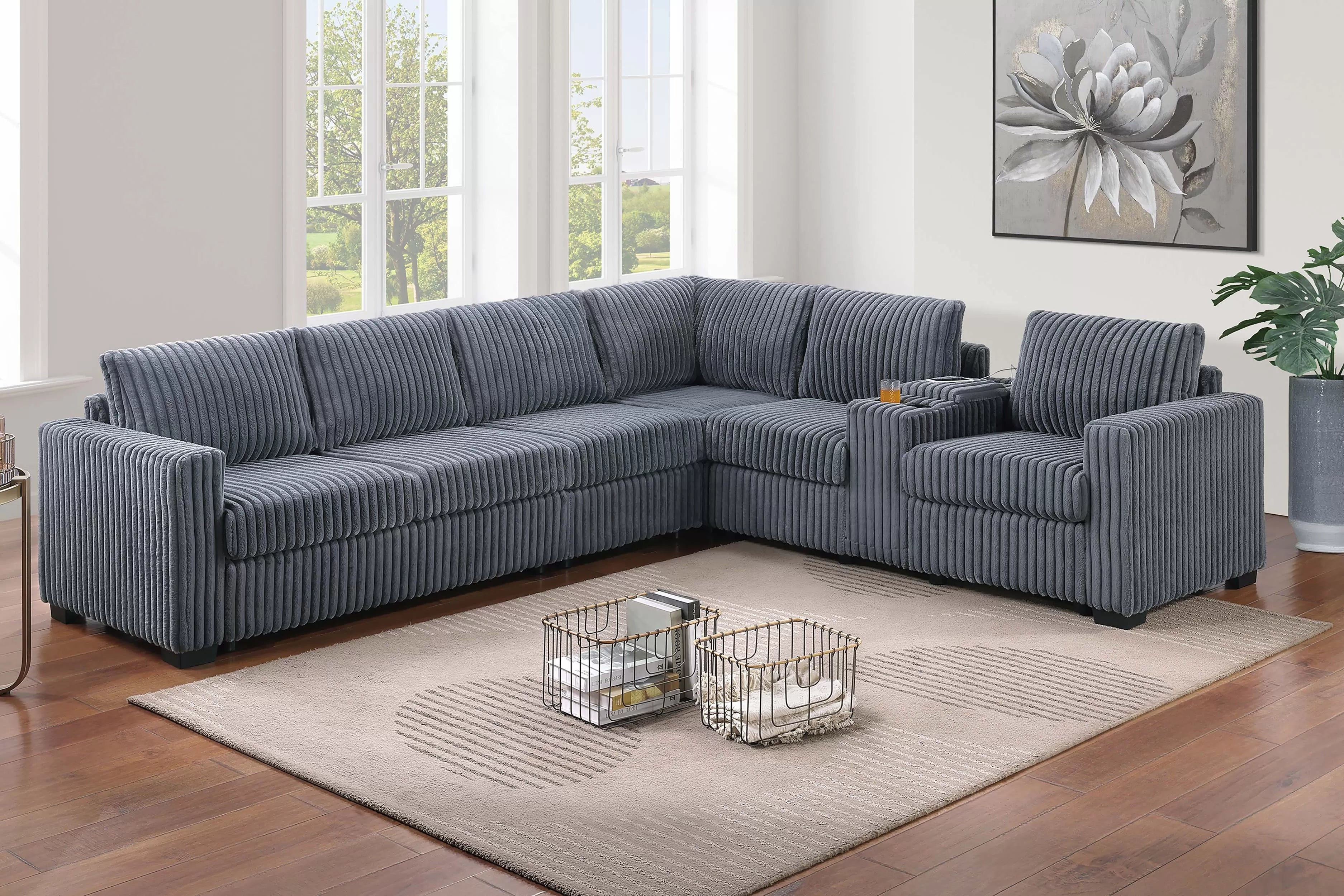 Dark Gray 4-Piece Sectional Set — F8347