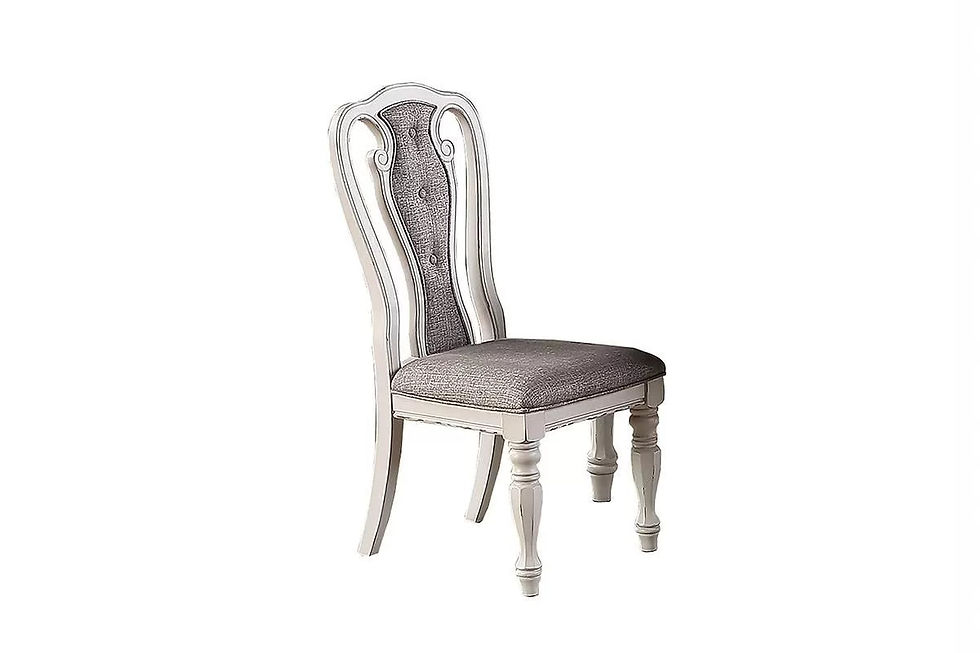 Thumbnail: Distressed White Double-Leaf 5-Piece Dining Set